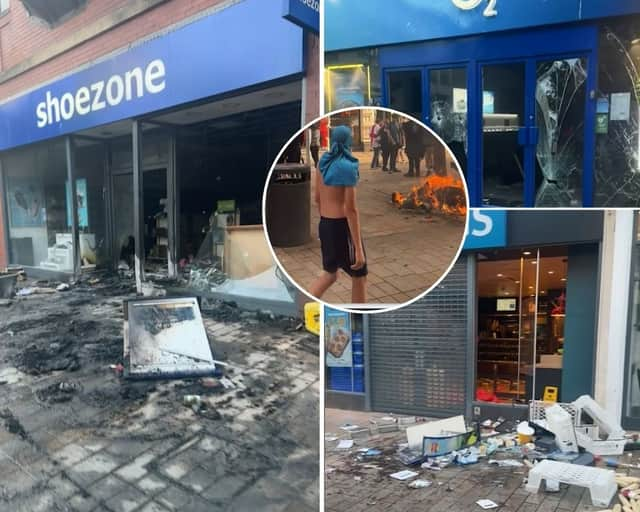 Yobs loot and smash up high street shops during Hull riots